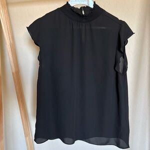 Vince Camuto Black Ruffle Sleeve Blouse